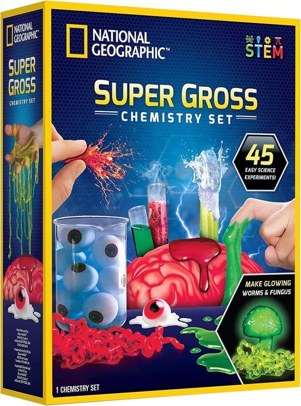 Gross Science Kit: 45 Experiments, Dissect Brain & Make Slime, Ages 8-12