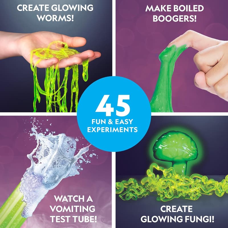Gross Science Kit: 45 Experiments, Dissect Brain & Make Slime, Ages 8-12