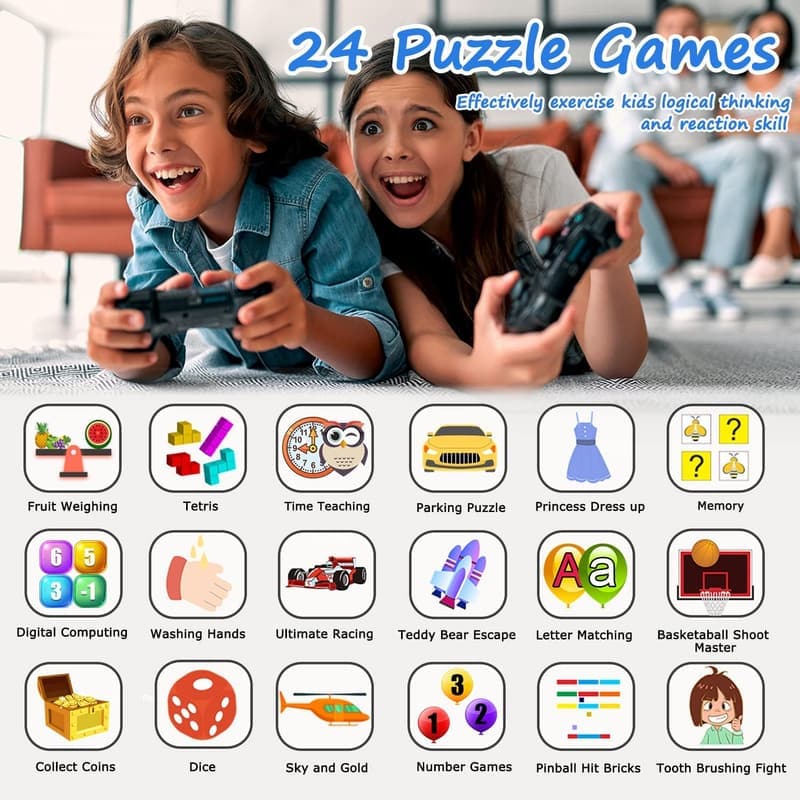 Kids Game Watch with 24 Games & Touch Screen – Gifts for Ages 5-12