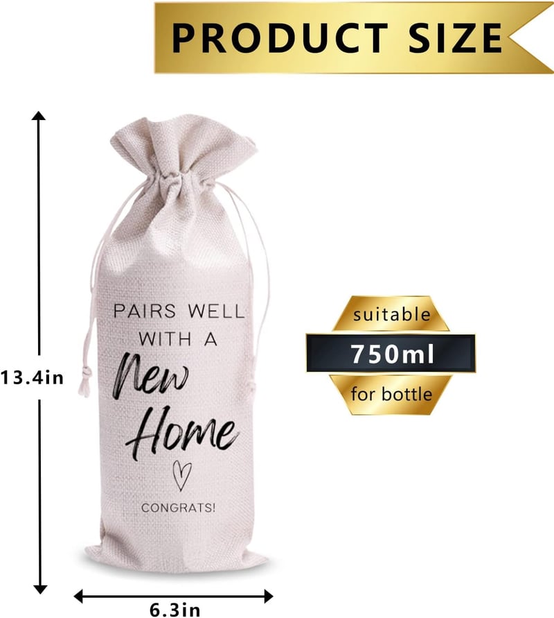 Housewarming Wine Gift Bag for New Homeowners