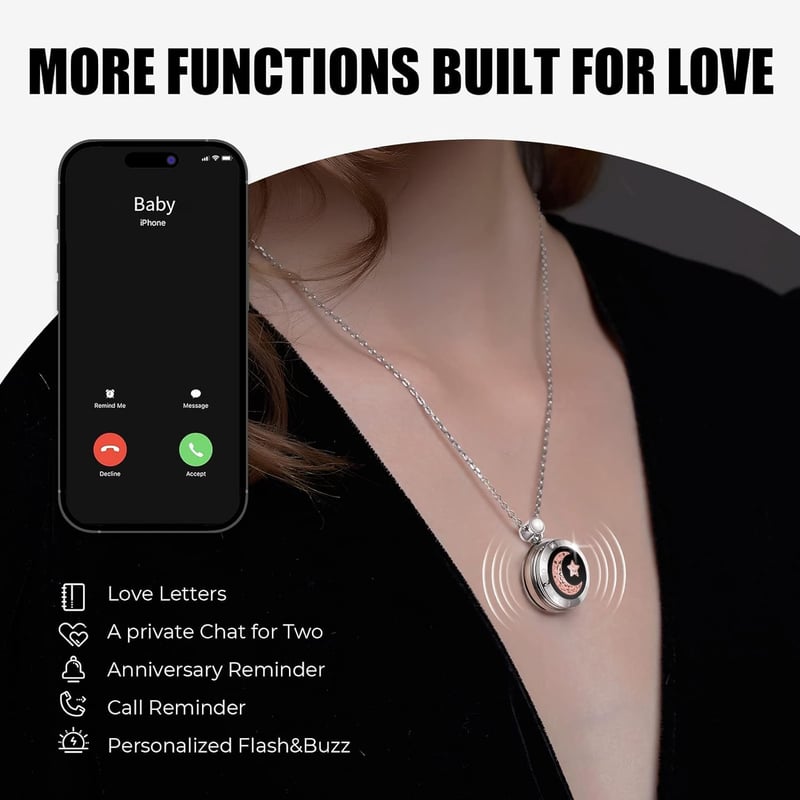 Long Distance Touch Necklace - Smart Vibration & Light Up Couples Gift