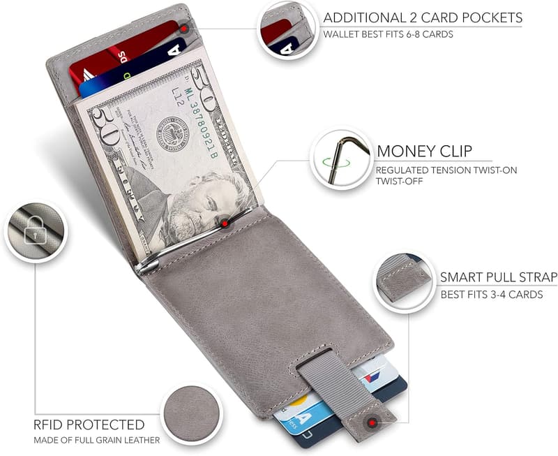 Genuine Leather RFID Blocking Front Pocket Wallet for Men