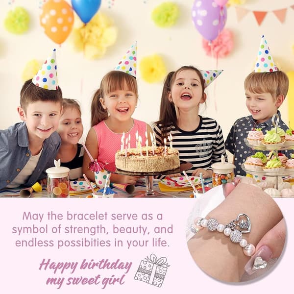 Delicate Pink Charm Bracelet for Girls Ages 4-12