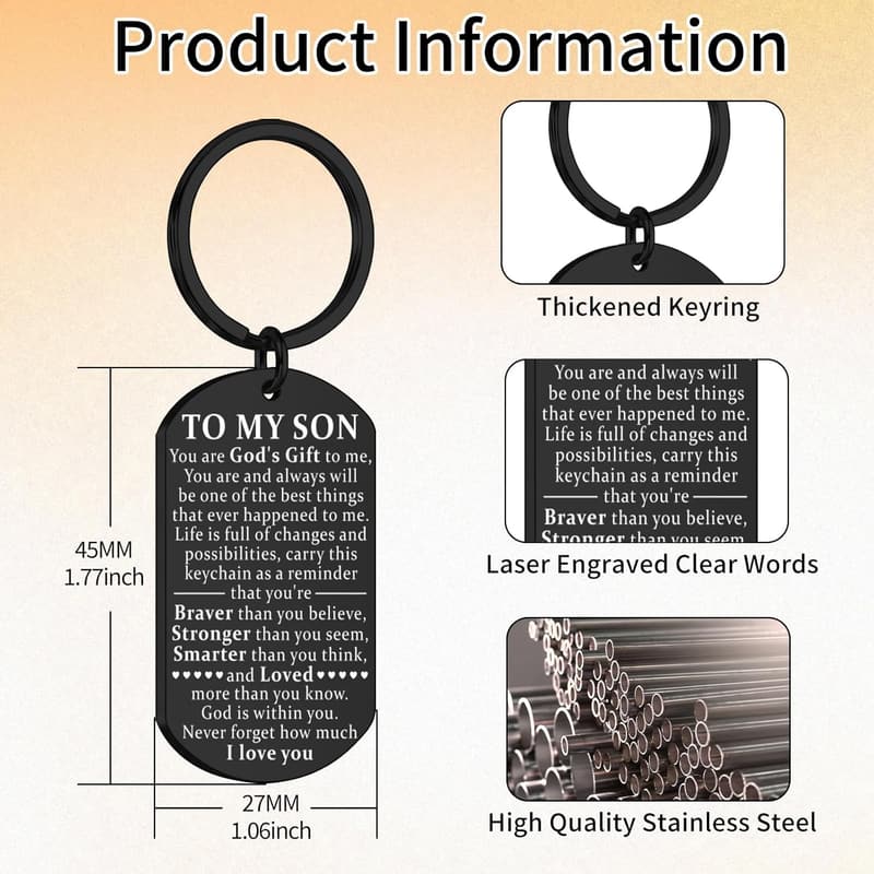 16th/18th Birthday Keychain for Son – Graduation Gift from Parents