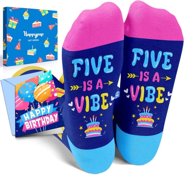 Kids' Birthday Gift Socks with Greeting Card - Ages 5-10