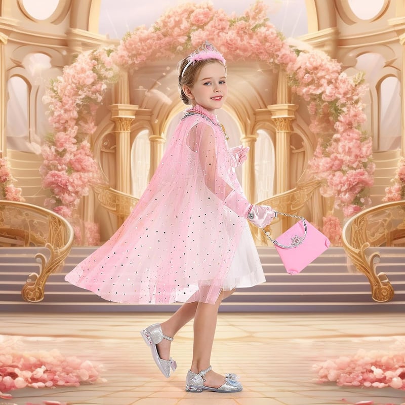 Princess Dress-Up Cape Set for Girls, 12 Pieces - Ages 3-8