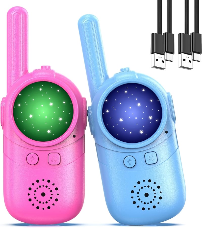 Rechargeable Walkie Talkies for Kids - 2 Pack Birthday Gift