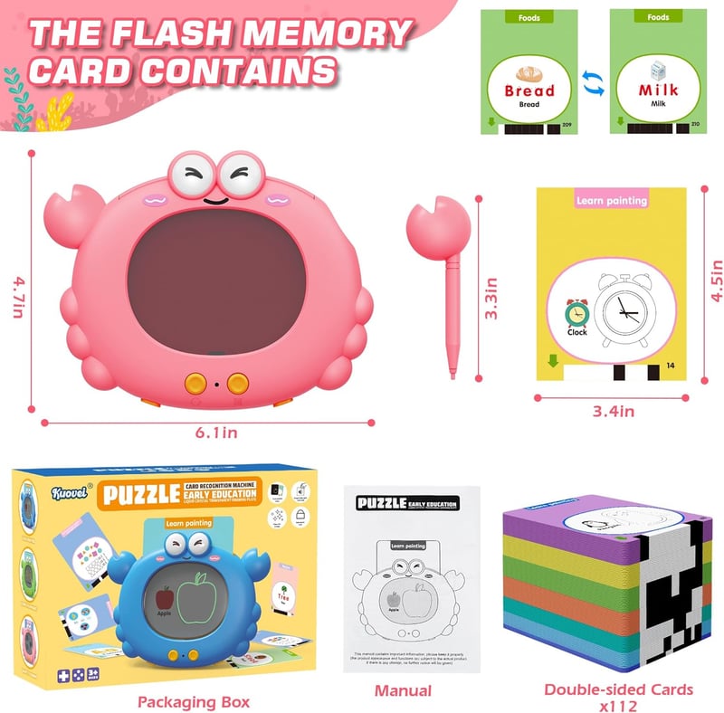 Educational Flash Cards for Kids Age 2-5 - 224 Pages