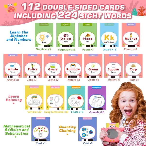 Educational Flash Cards for Kids Age 2-5 - 224 Pages