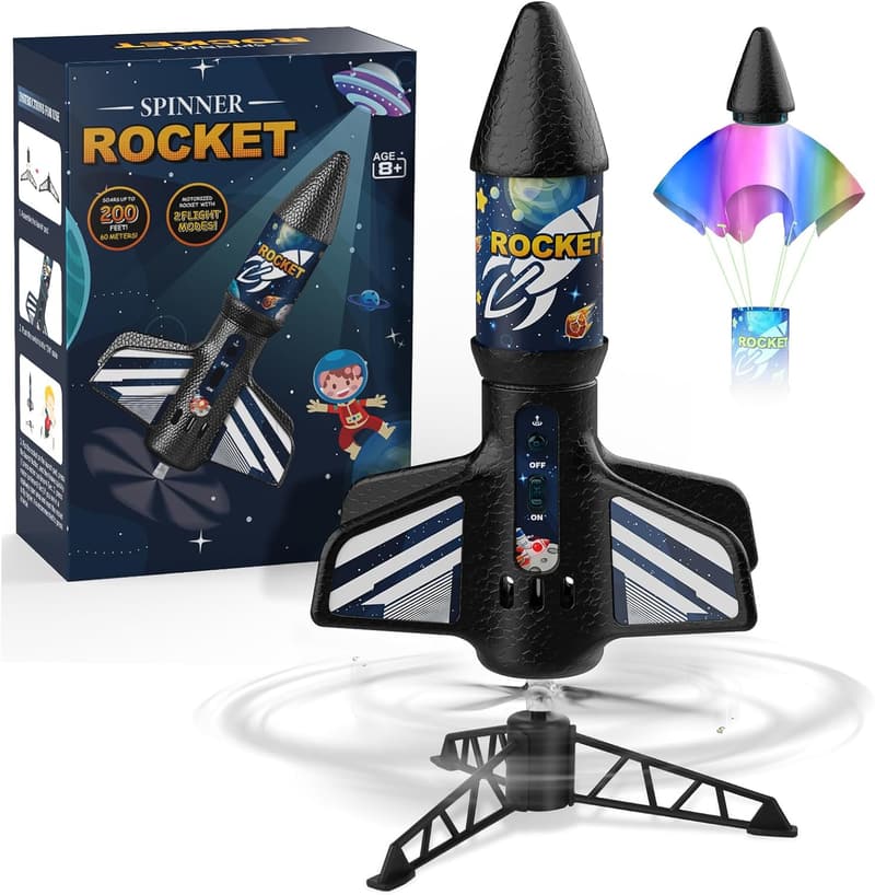 Motorized Air Rocket Toy for Kids - Launches Up to 200 ft
