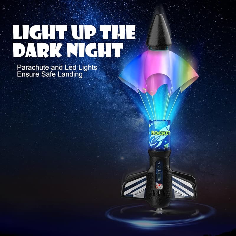 Motorized Air Rocket Toy for Kids - Launches Up to 200 ft