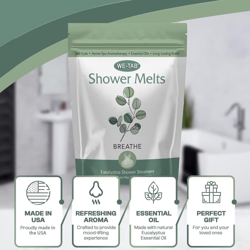 Valentine's Day Shower Steamers - 10-Pack Eucalyptus Aromatherapy