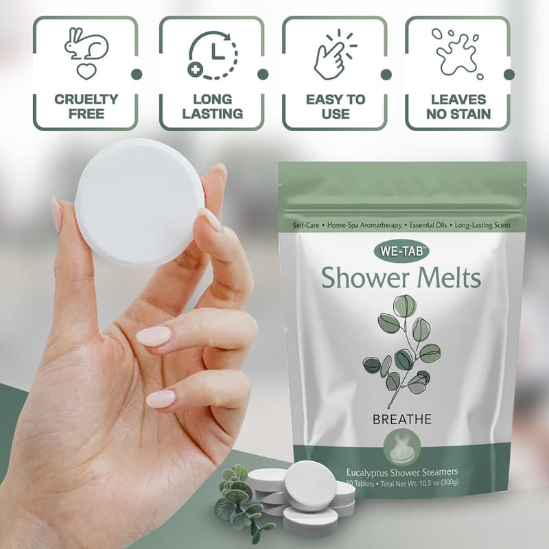 Valentine's Day Shower Steamers - 10-Pack Eucalyptus Aromatherapy