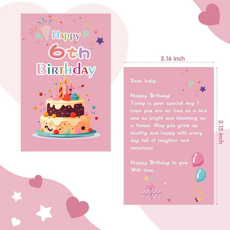 Birthday Bracelet Gift for 6-Year-Old Girls with Stickers & Cards
