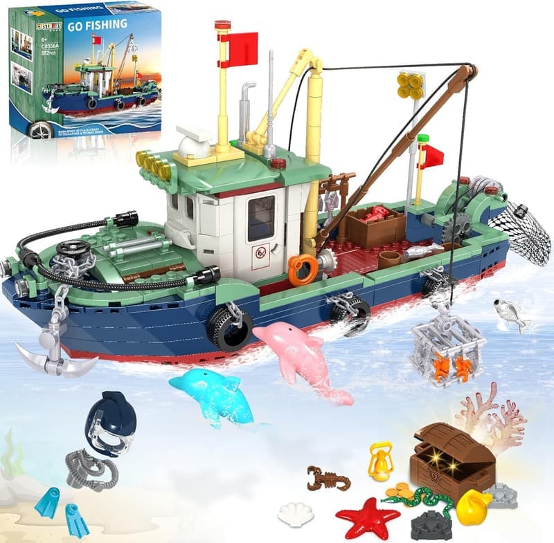 Exploration Ship Building Set with Scuba Gear - 603 PCS