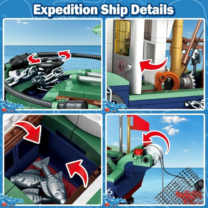 Exploration Ship Building Set with Scuba Gear - 603 PCS