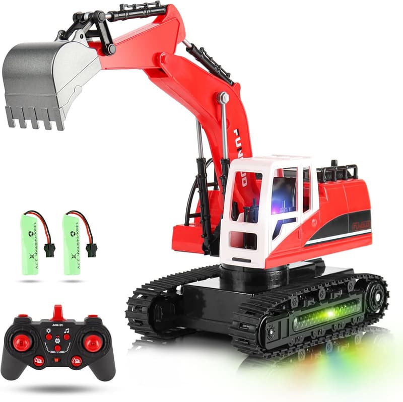 RC Excavator Toy for Boys, 年齡 4-12, Metal Shovel