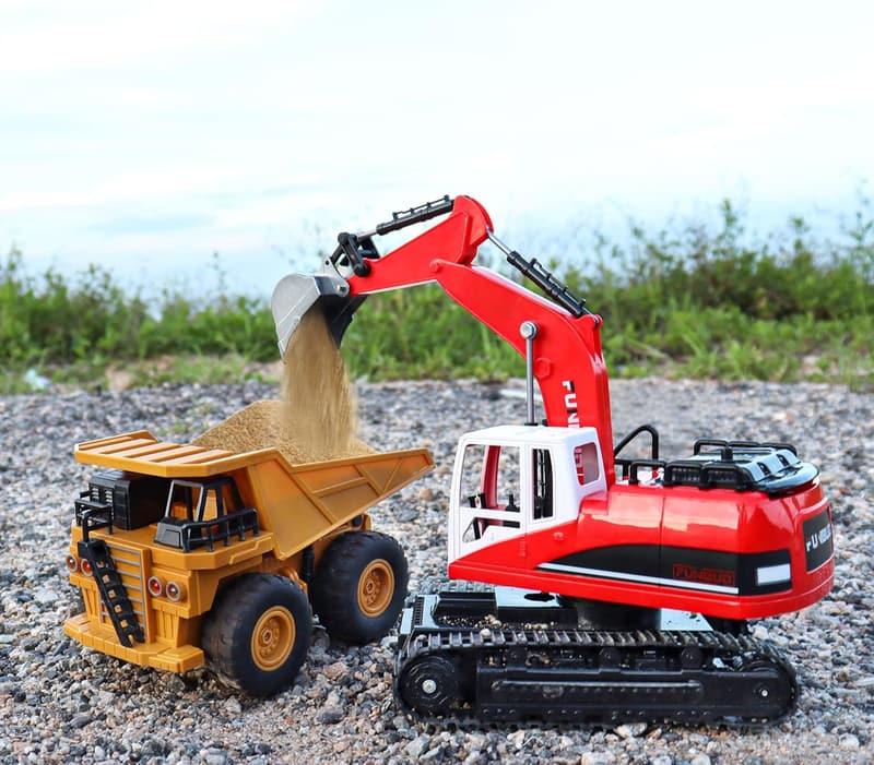 RC Excavator Toy for Boys, 年齡 4-12, Metal Shovel