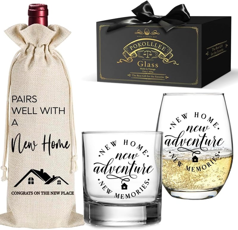 Housewarming Wine Glass Set - Perfect Gift for Couples