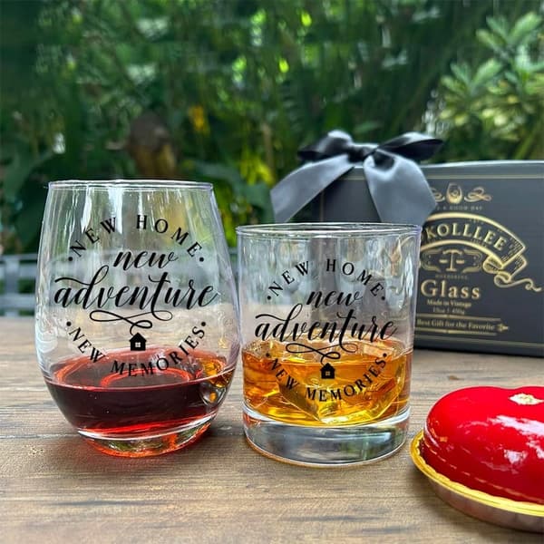 Housewarming Wine Glass Set - Perfect Gift for Couples
