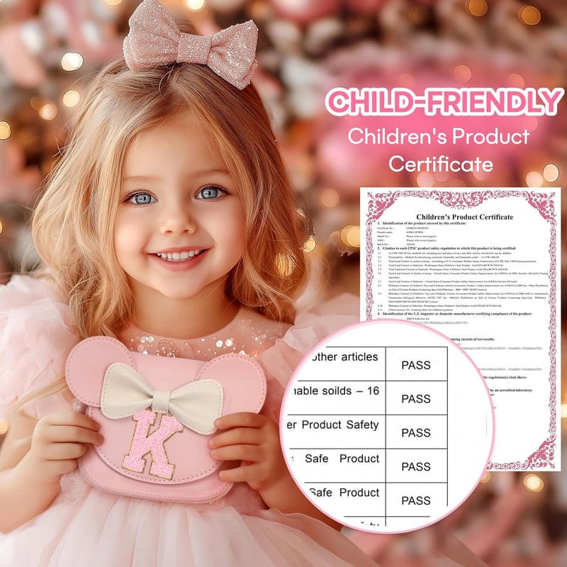 Mini Mouse Ears Bow Purse for Girls Aged 3-8 (Pink)