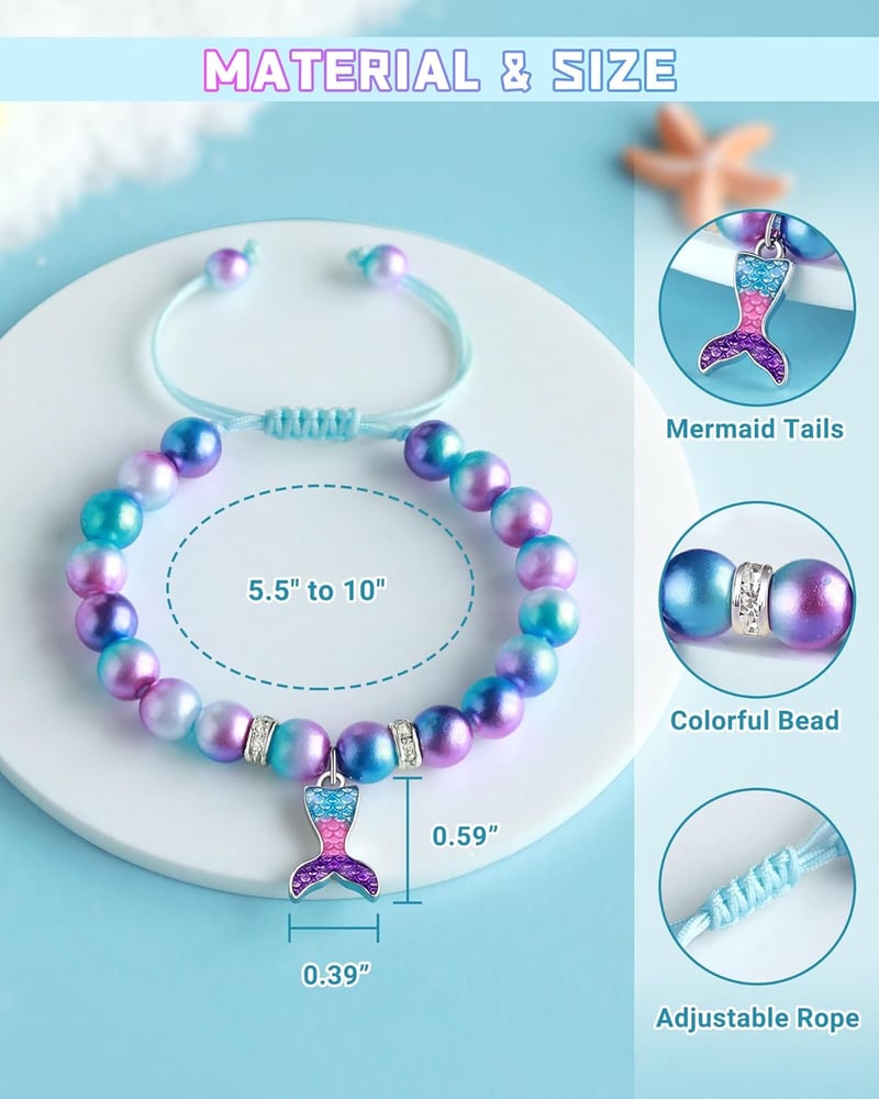 Mermaid Bracelets for 4th-6th Birthday Gifts for Girls