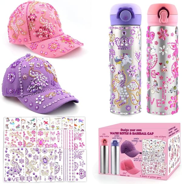 Unicorn Water Bottle Decor Set for Girls 4-12 Birthday