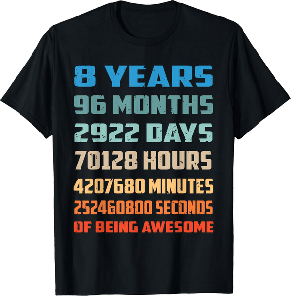 8th Birthday Boys' Awesome T-Shirt