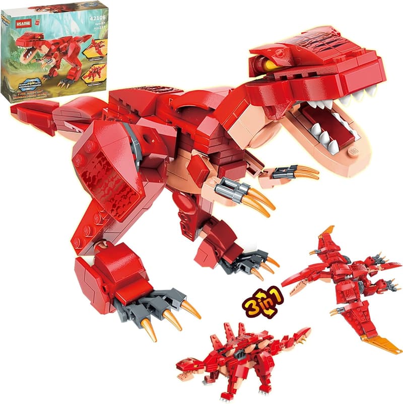 STEM 3-in-1 Dinosaur Building Kit, 287 PCS Educational Toy for Kids