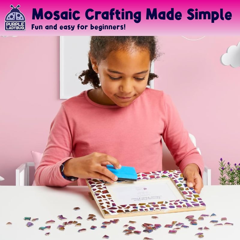 DIY Mosaic Frame Craft Kit for Kids Ages 6-12 - Birthday Gift