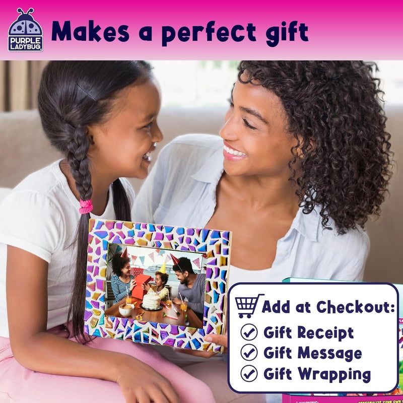 DIY Mosaic Frame Craft Kit for Kids Ages 6-12 - Birthday Gift