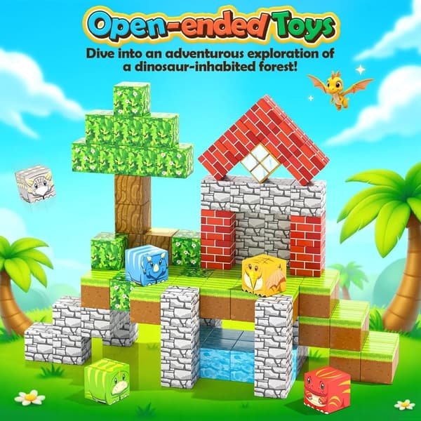 Dinosaur Magnetic Building Blocks Set - 100 PCS STEM Toys for Kids