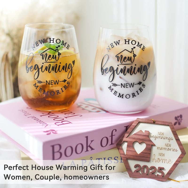 Housewarming Wine Glasses Set for Couples & Families