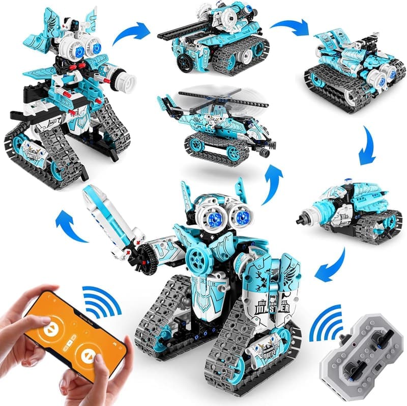 STEM Robot Building Set for Boys - 6-in-1 Remote Control Kit