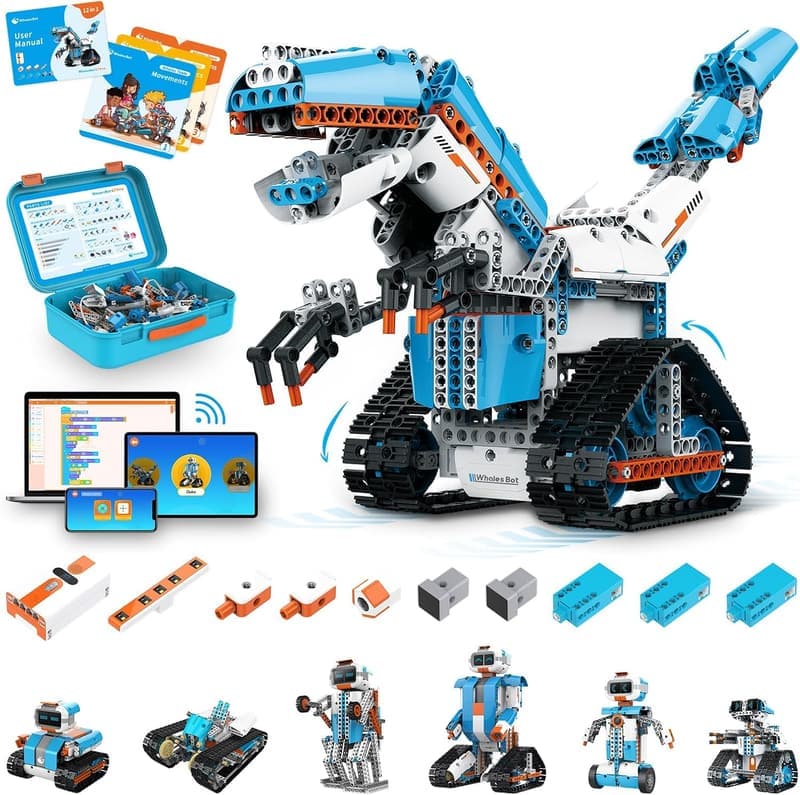 STEM Coding Robot Kit for Kids 8-12 - 12-in-1 Building Set