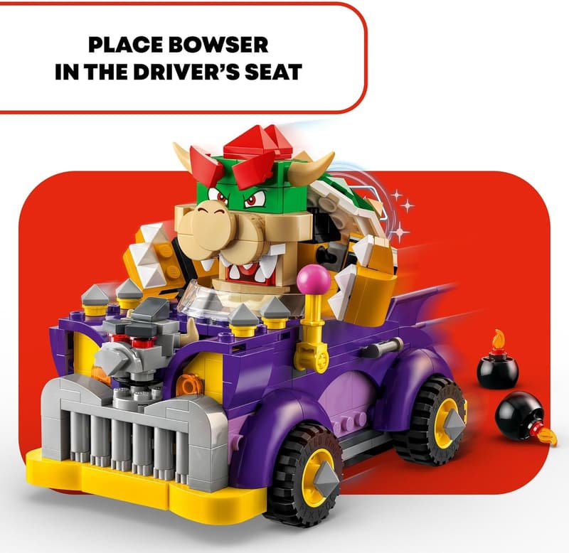 Bowser's Muscle Car LEGO Expansion Set for Ages 8+