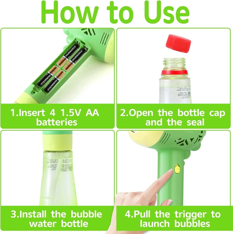 Automatic Bubble Machine Wand for Kids - Birthday Party Toy
