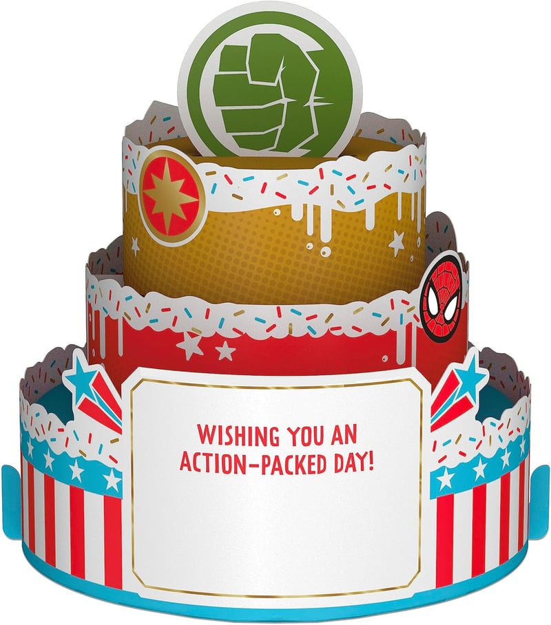 Superhero Birthday Cake Pop-Up Card