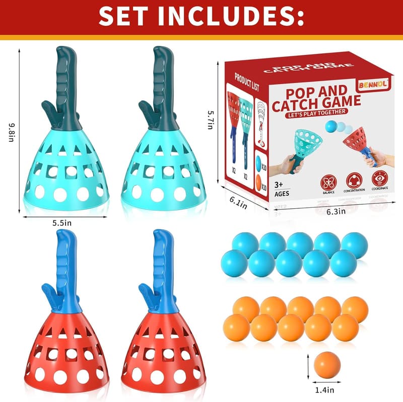 Outdoor Ball Game Set for Kids Ages 3-8 with 20 Balls
