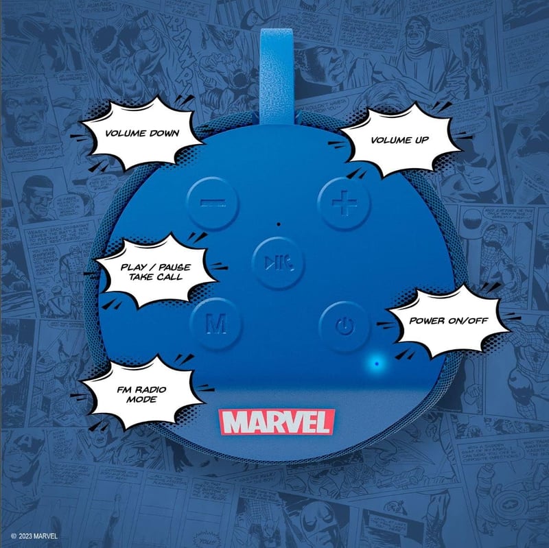 Marvel Avengers Water-Resistant Bluetooth Speaker - 3 Hours Playtime