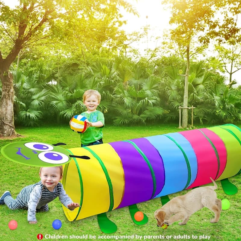Kids Indoor/Outdoor Play Tunnel - 6ft Crawling Toy for Toddlers