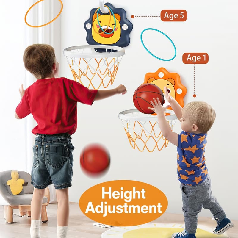 Indoor Mini Basketball Hoop for Toddlers – Adjustable Height Toy