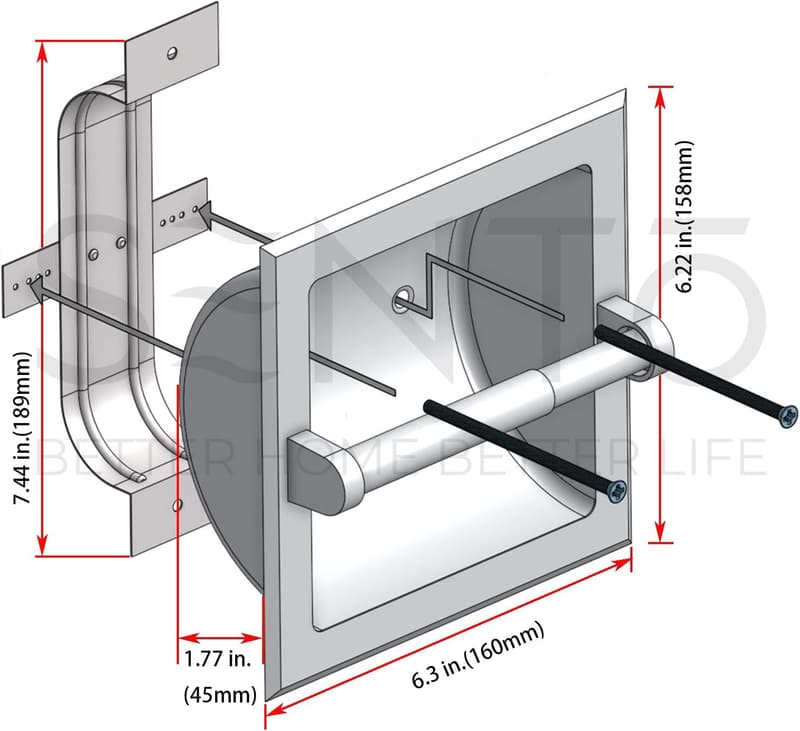 Heavy-Duty Brushed Nickel Wall-Mounted Toilet Paper Holder