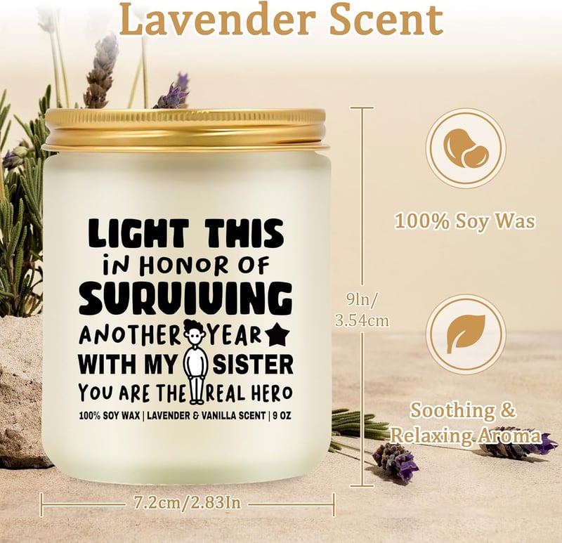 Birthday Gift for Brother-in-Law - Personalized Lavender Candle