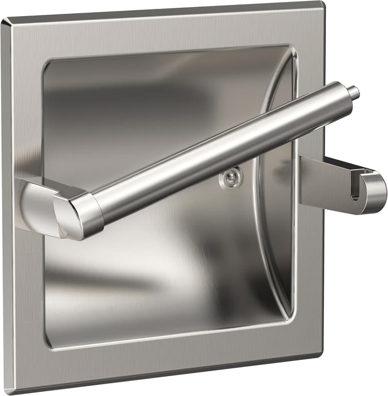Contemporary Brushed Nickel Recessed Toilet Paper Holder