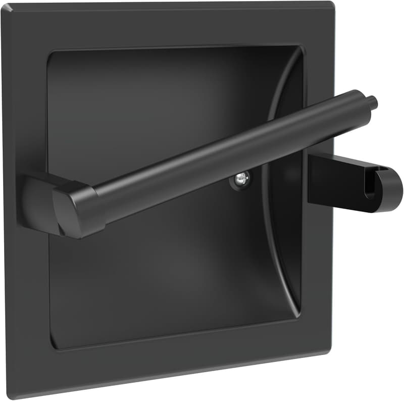 Matte Black Stainless Steel Wall-Mounted Toilet Paper Holder