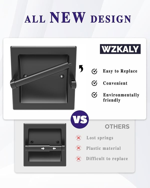 Matte Black Stainless Steel Wall-Mounted Toilet Paper Holder