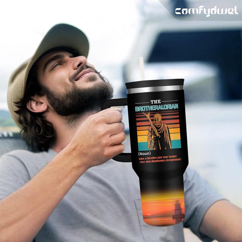 Cool Gifts for Brothers: 40oz Insulated Tumbler with Handle
