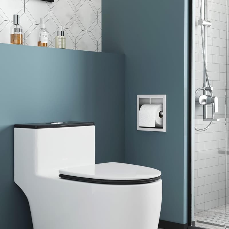 Recessed Brushed Stainless Steel Toilet Paper Holder