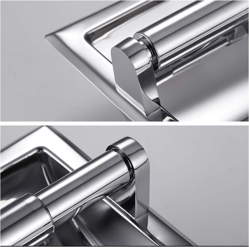 Polished Chrome Recessed Toilet Paper Holder with Mounting Bracket